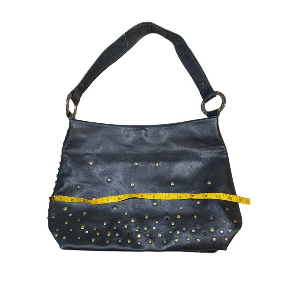 Nine West Handbag Women's Black Shoulder Bag Wide‎ Strap Studded Magnet Snap - Picture 11 of 15